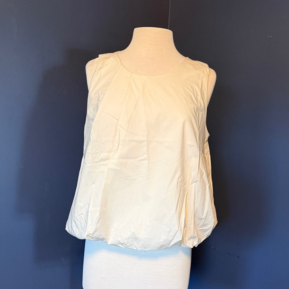 Banana Republic Cream Bubble-Hem Sleeveless Tank